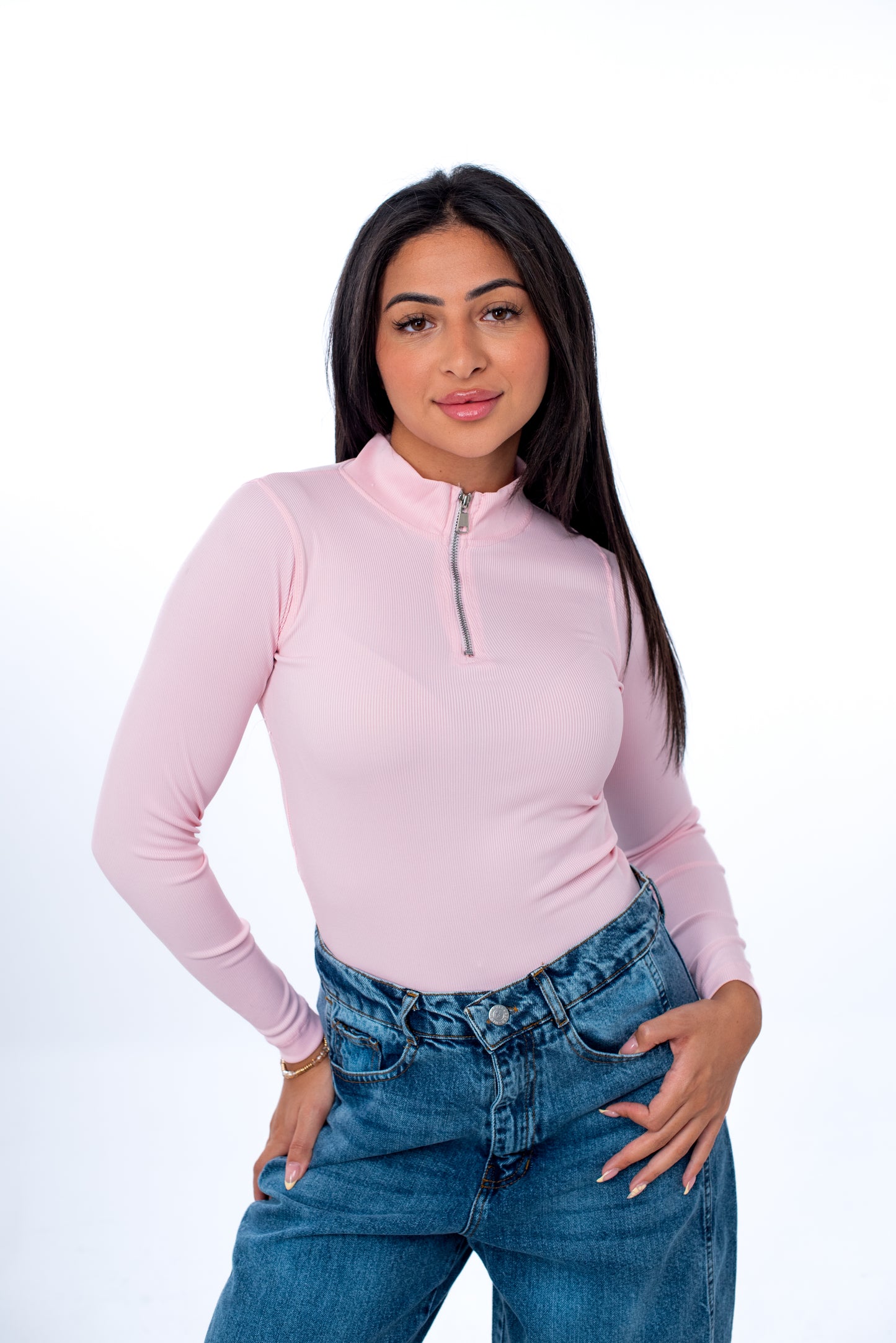 Half-Zip Long Sleeve Top