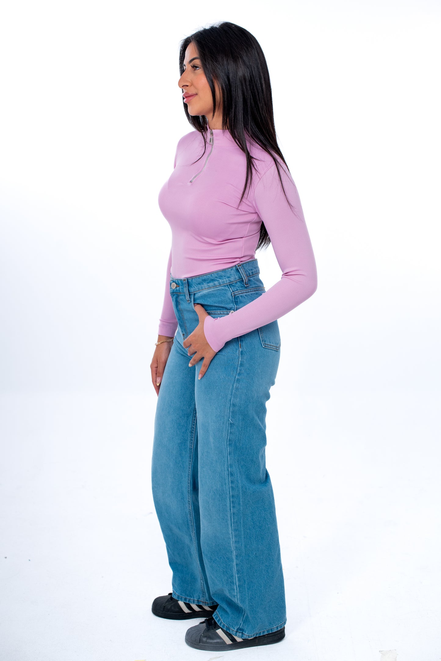 Half-Zip Long Sleeve Top