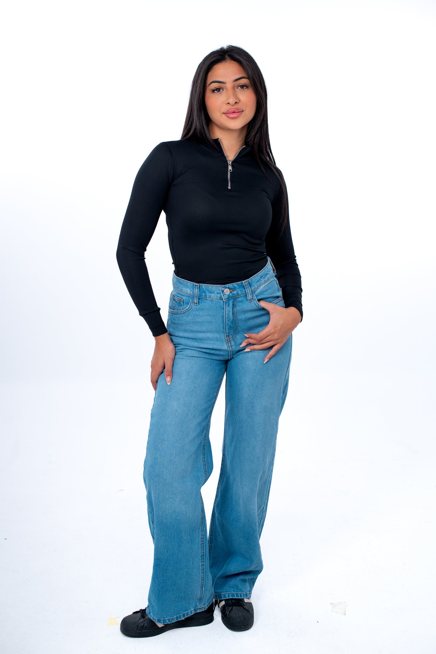 Half-Zip Long Sleeve Top