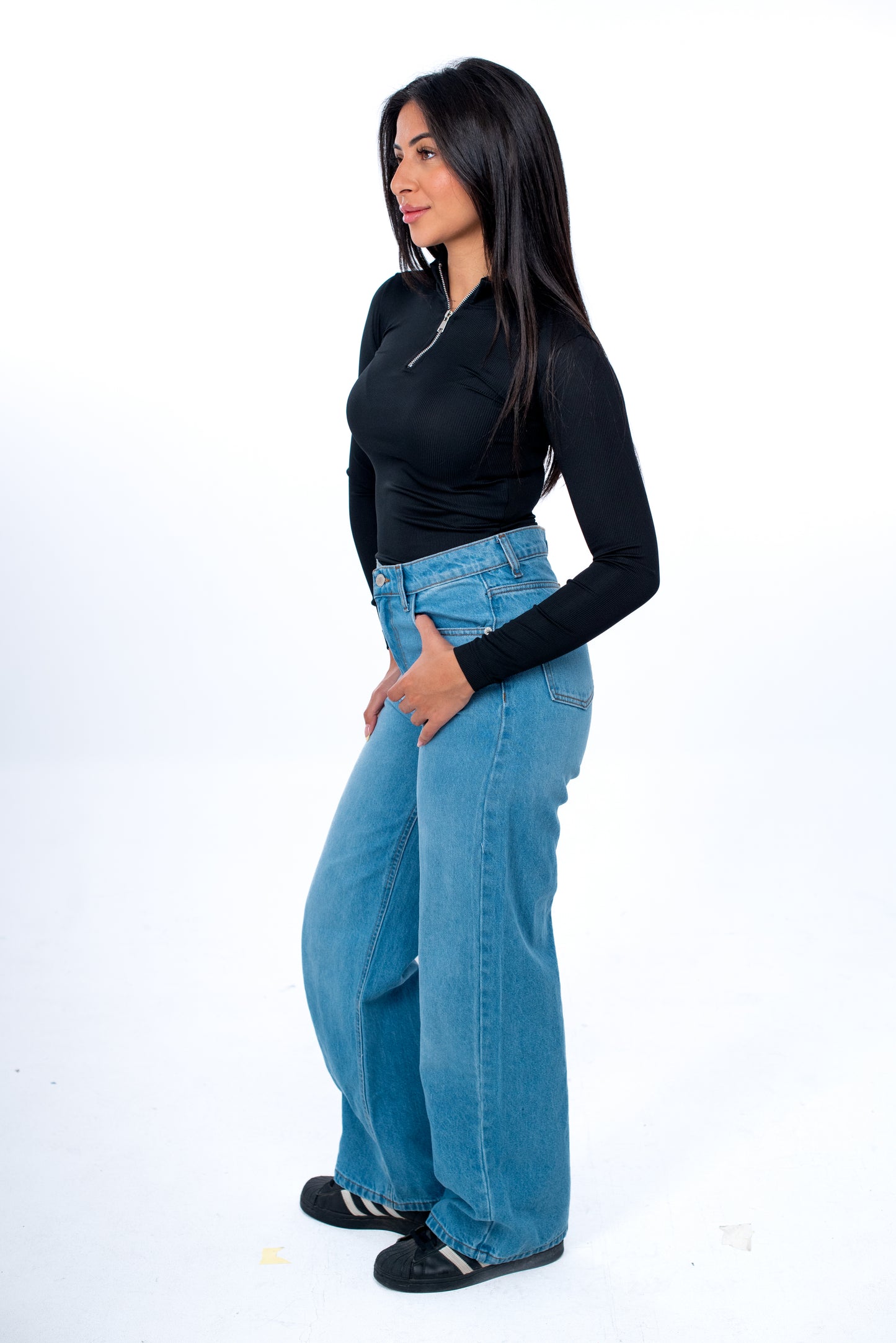 Half-Zip Long Sleeve Top