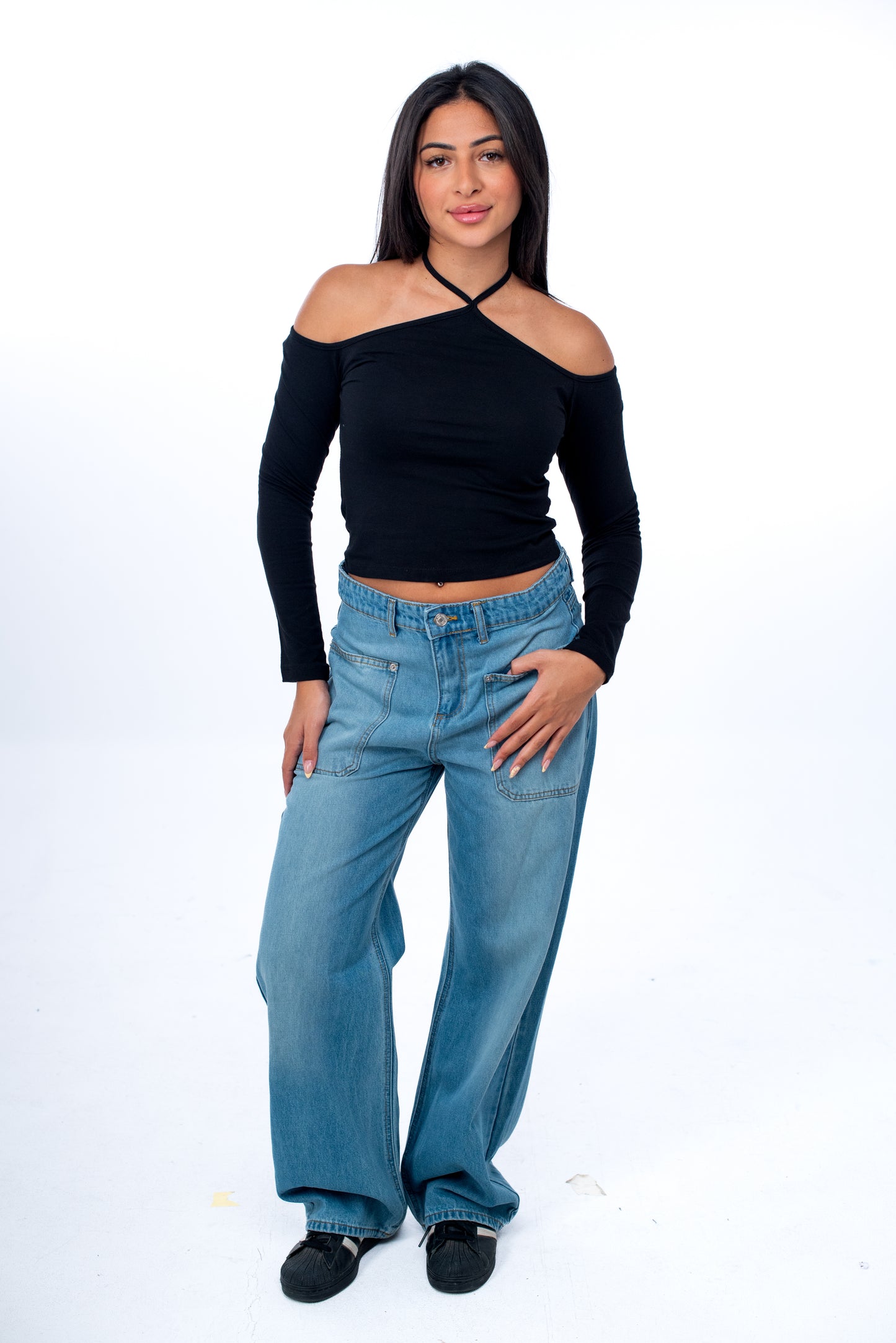 One Shoulder Long Sleeve Top