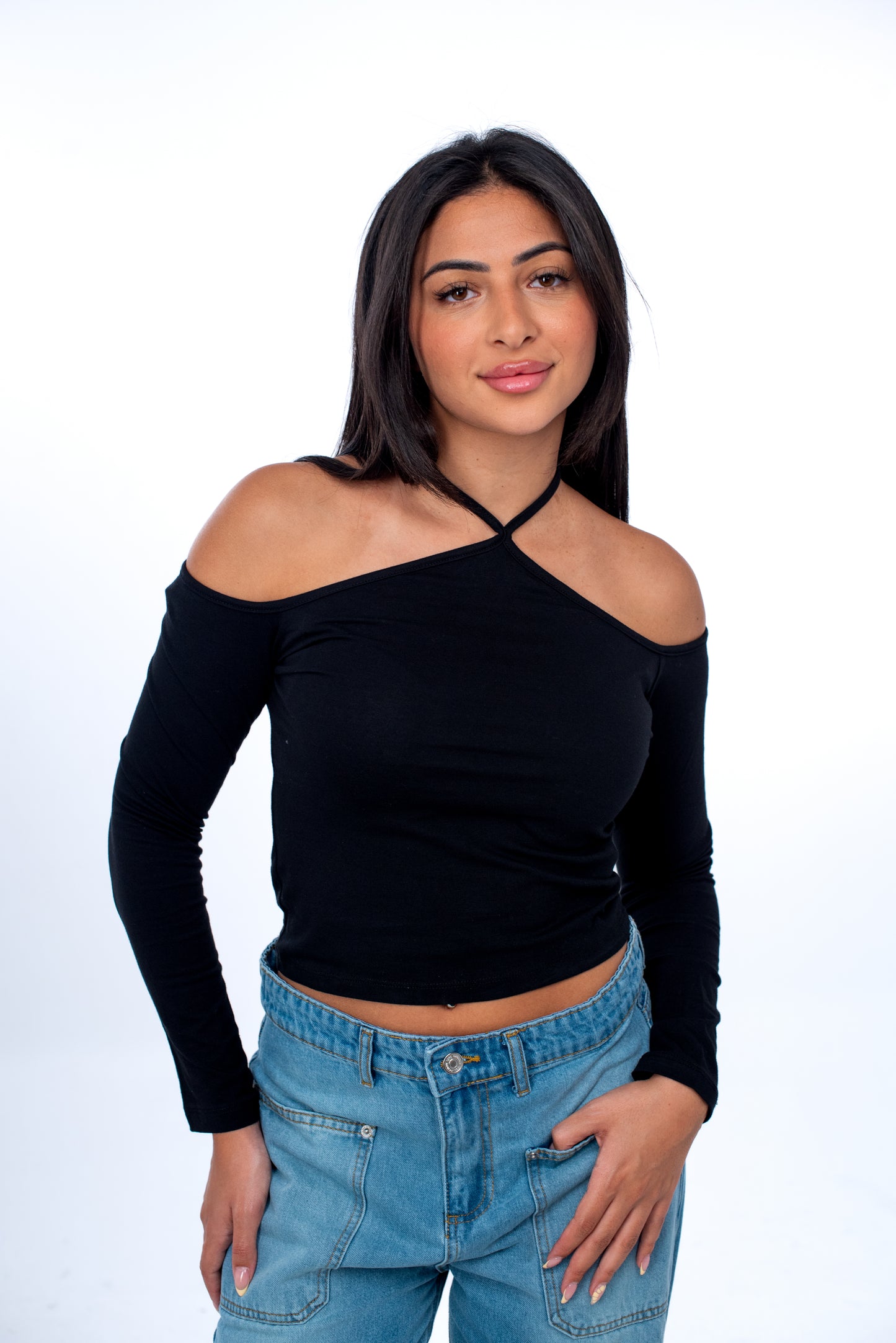 One Shoulder Long Sleeve Top