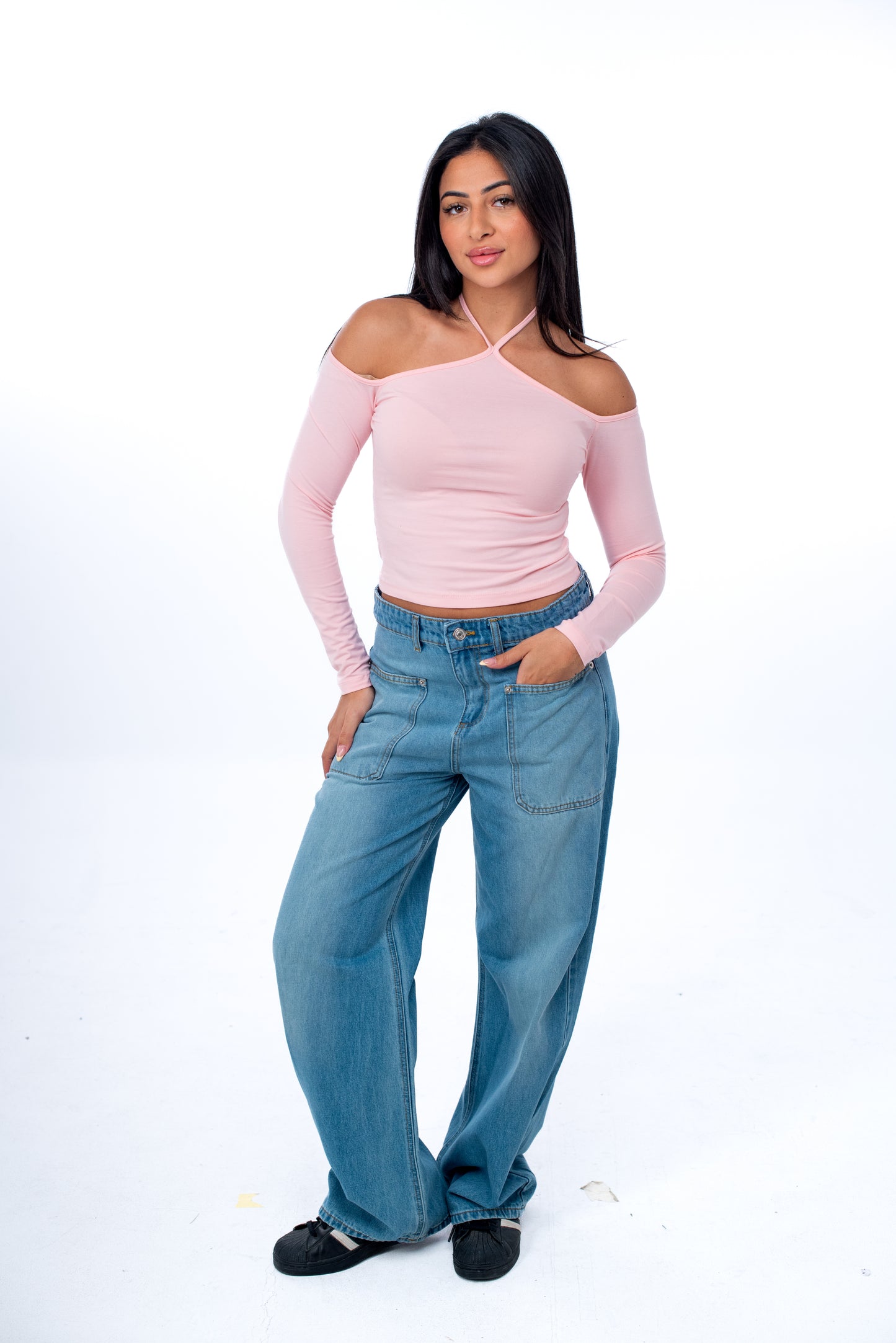 One Shoulder Long Sleeve Top