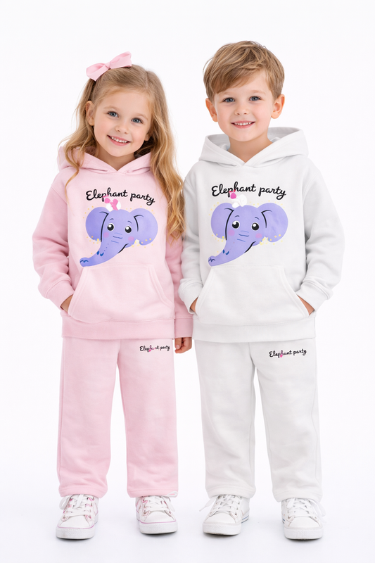 Baby Unisex Hoody Printed Elephant Panty  -Bavly