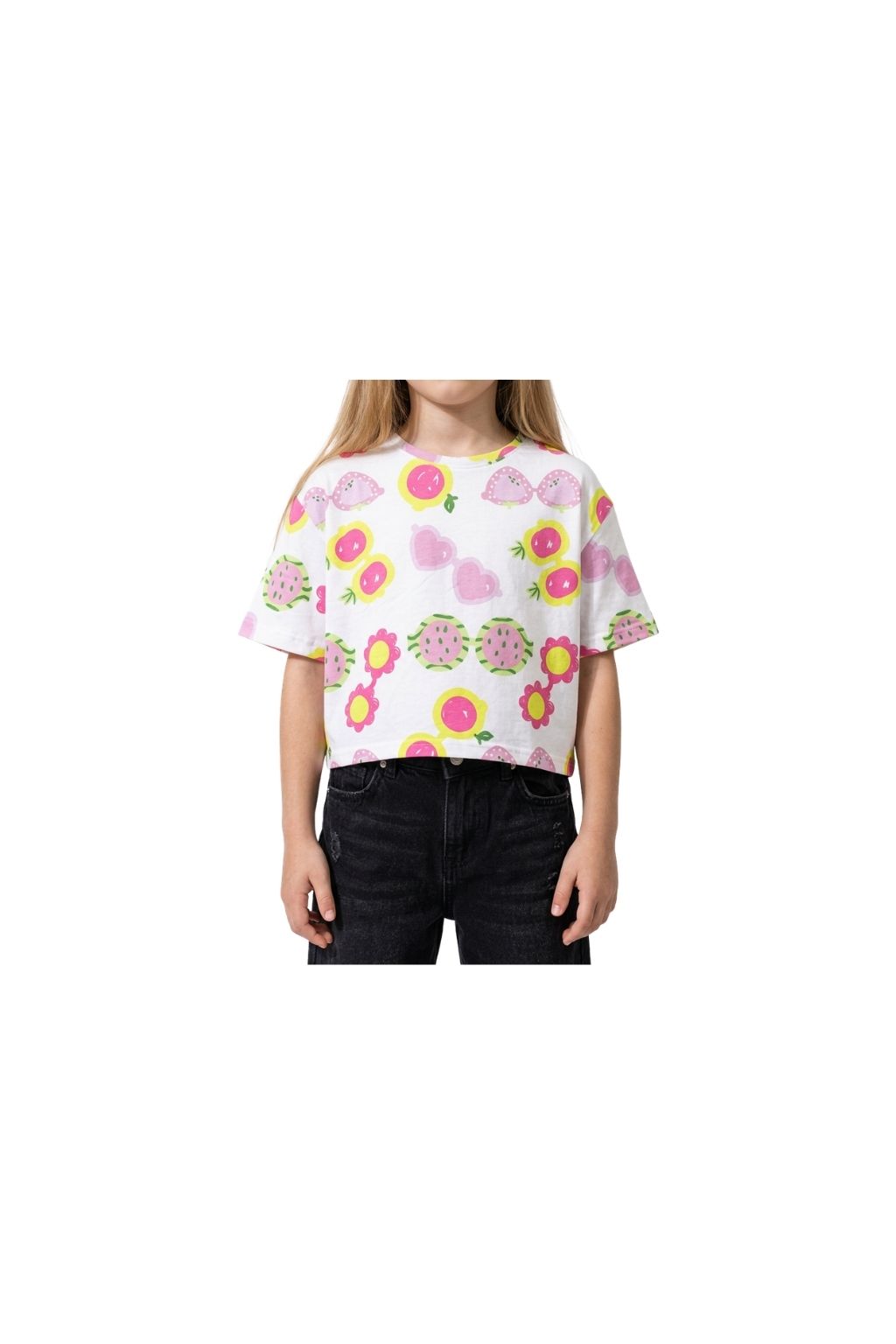 Girls Sunglasses Print Crop Top