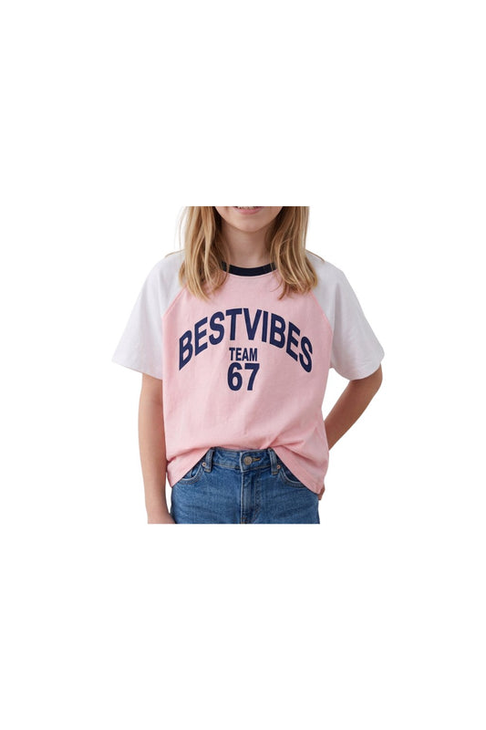 Girls "Best Vibes" Printed T-shirt