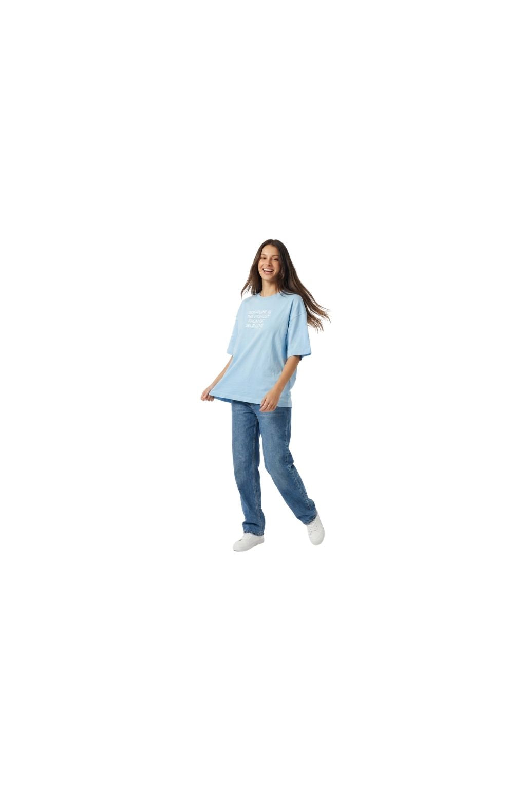 Women's Oversized SS Printed Discipline T-shirt