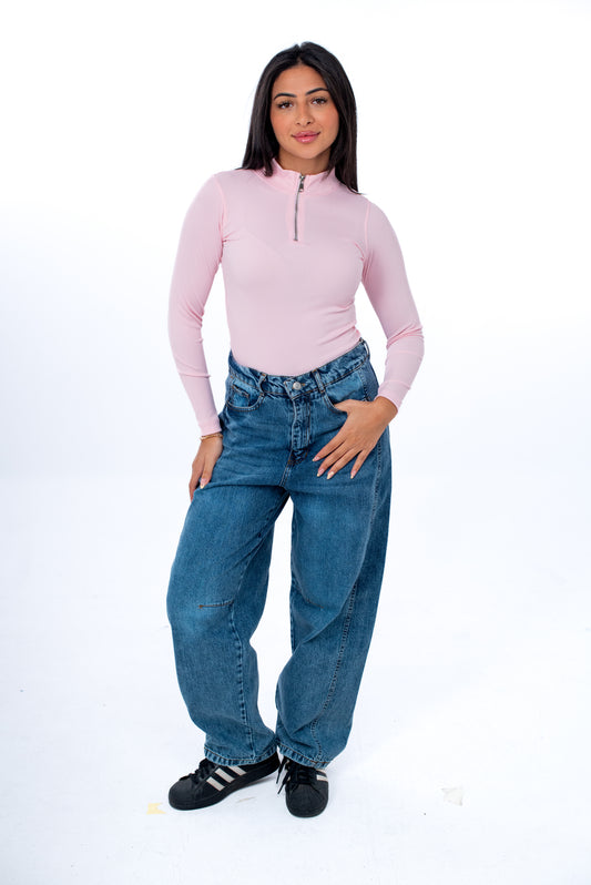 Half-Zip Long Sleeve Top
