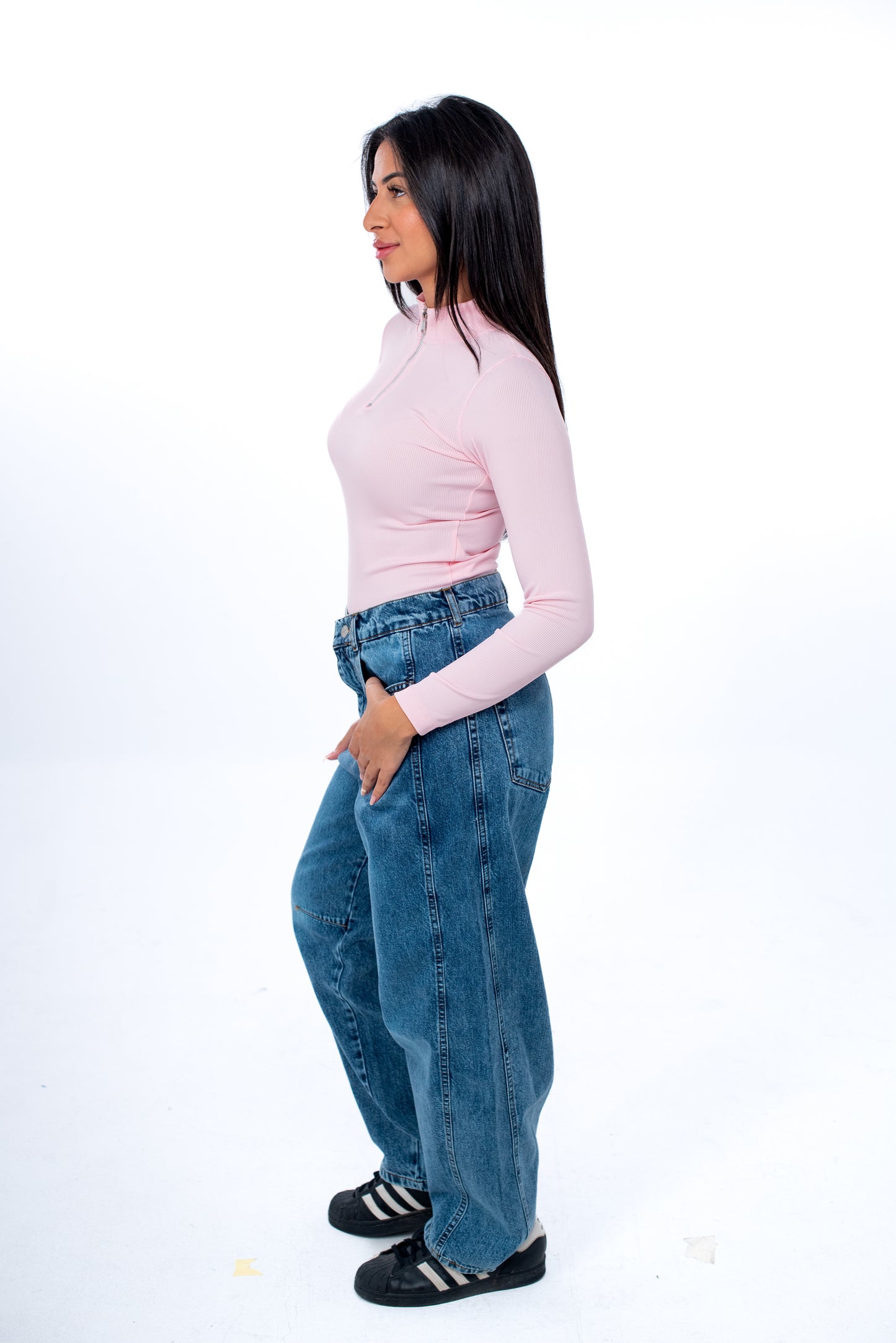 Half-Zip Long Sleeve Top