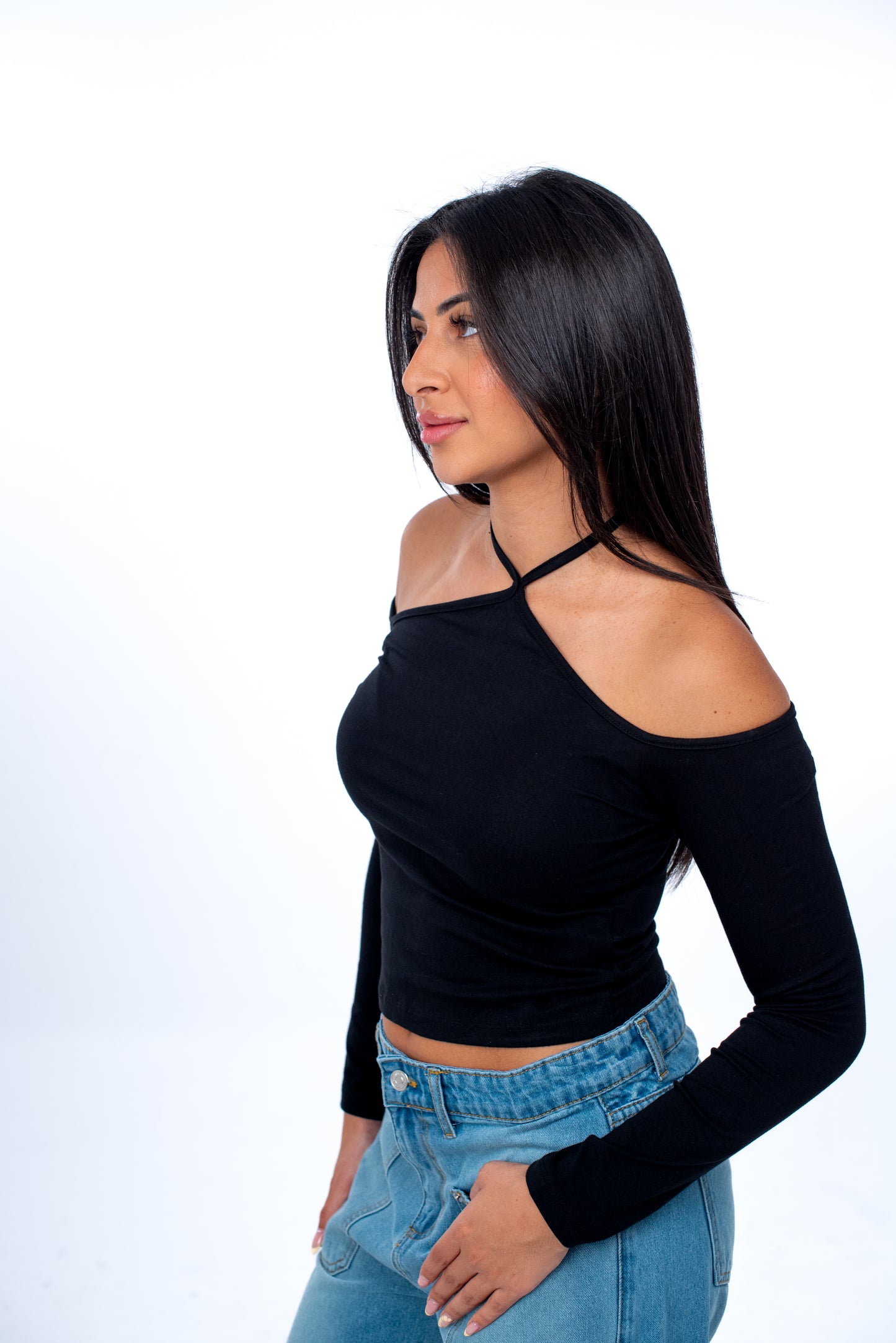 One Shoulder Long Sleeve Top