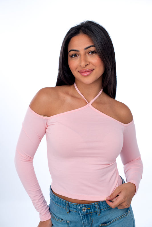One Shoulder Long Sleeve Top
