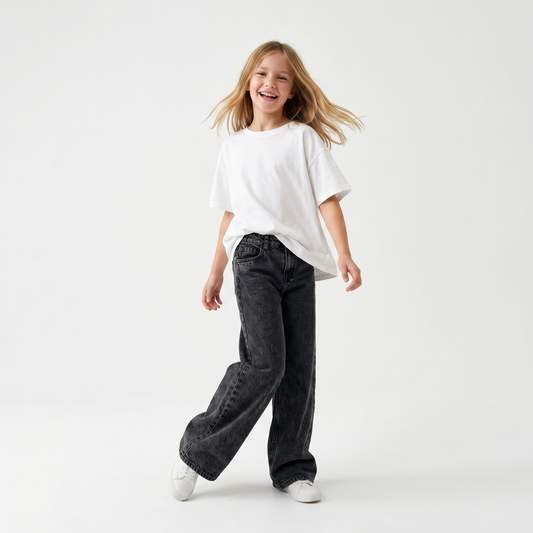 Acid Wash Black Baggy Jeans