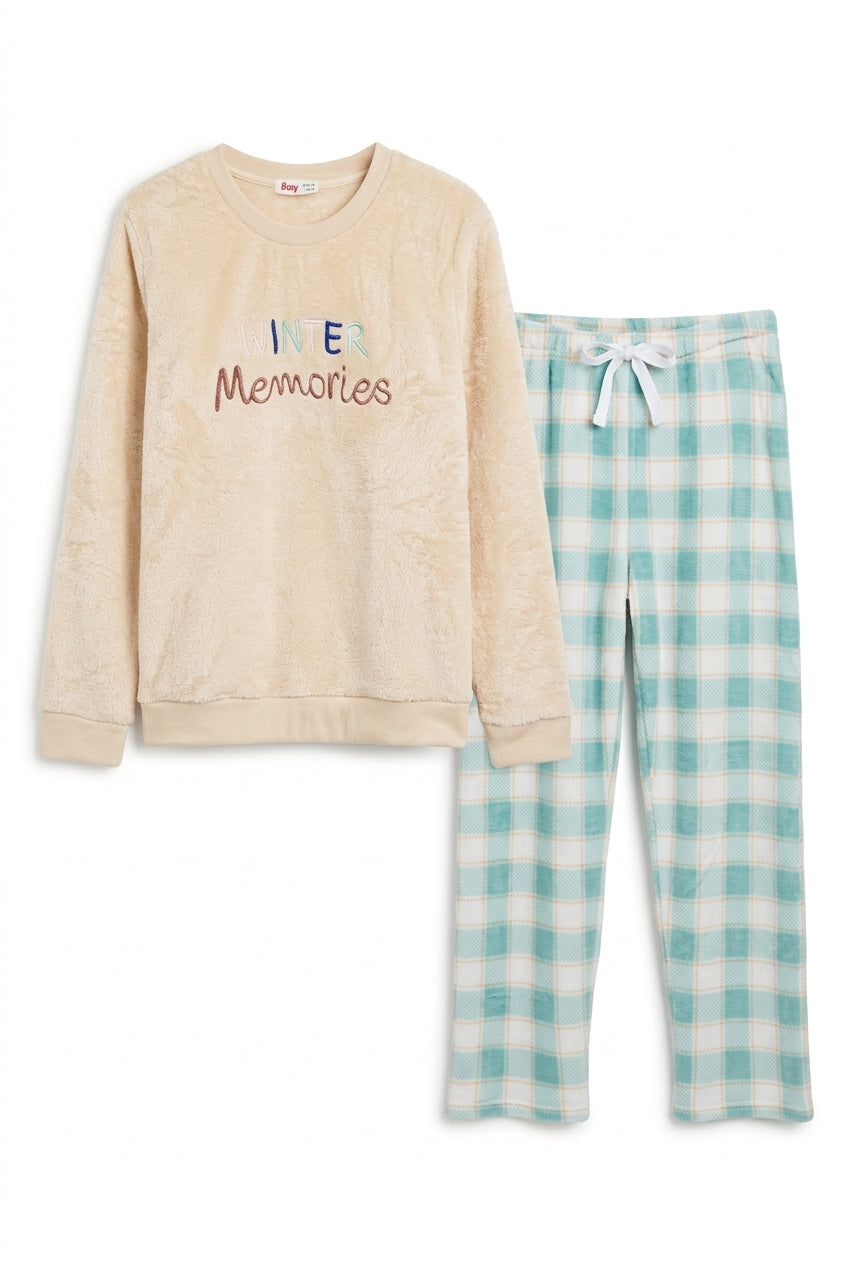 Women's Fleece Pyjama Set Printed "Memories"