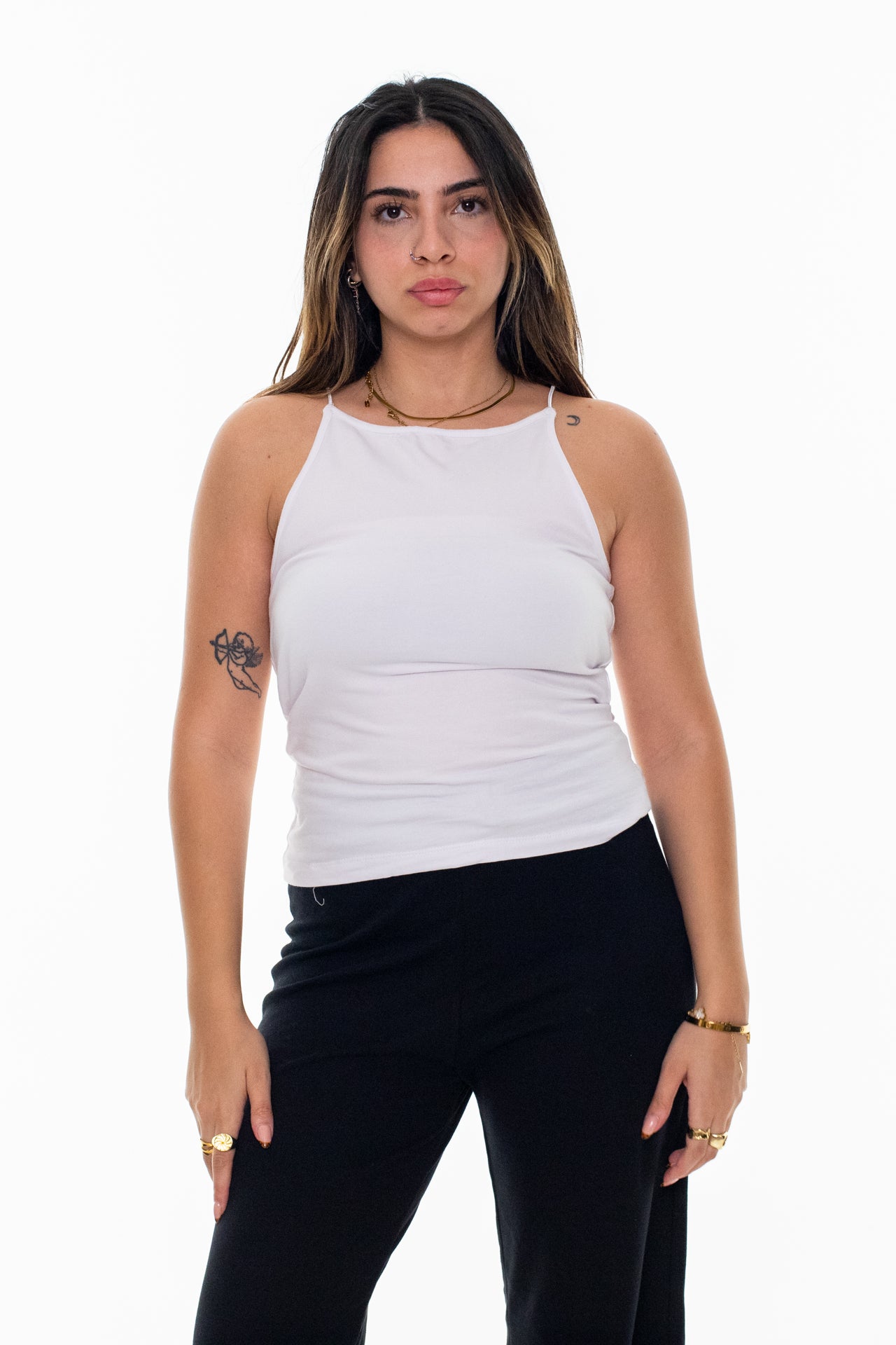 elastic strep top \ White