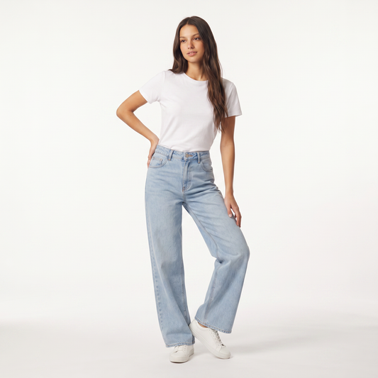 Light Wash High Waist Wide Leg Jeans